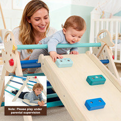 9 in 1 Wooden Indoor Climbing Set Toddler Montessori Climber Arch Ramp Ladder Fo