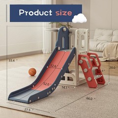 Toddler Slide,Kids Climber Slide with Storage Space and Non-Slip Steps,Indoor…