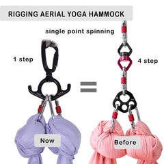 Aerial Silks Hardware or Single Point Yoga Hammock Rigging Aluminum black