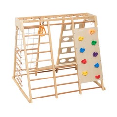 9in1 Slide and Climbing Wall for Toddlers 3+ Wooden Indoor Play 176 lbs Capacity