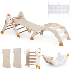 8-in-1 Climbing Toys for Toddlers with Triangle Ladder, Convertible Ramp, Indoor