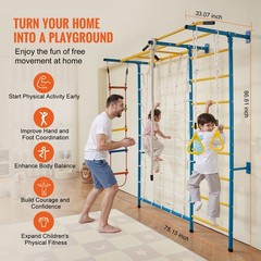 7-in-1 Indoor Jungle Gym Climbing Playset for Toddlers, Supports 220 lbs