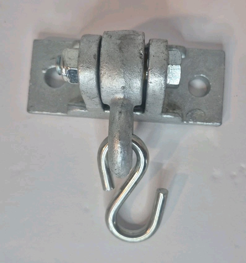 Swing Hanger Tactile Wood Beam Cast Metal Hanger With S Hook 5in x 2in base