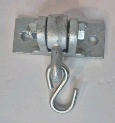 Swing Hanger Tactile Wood Beam Cast Metal Hanger With S Hook 5in x 2in base