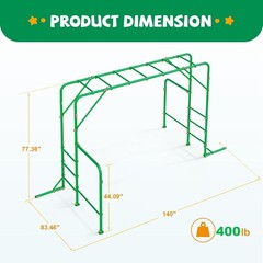 Outdoor Monkey Bars for Backyard with Gymnastics Bars, 400Lbs Heavy Duty Metal M
