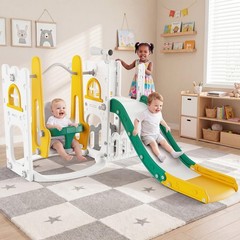 9-in-1 Toddler Slide and Swing Set Kids Indoor Outdoor Playground Playset