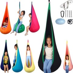 HiCamer Sensory Swing for Kids Indoor and Outdoor Pod Hammock Chair Seat Black