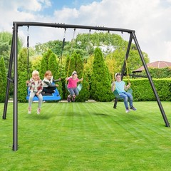 600lbs Heavy Duty A Frame Swing Set with 3 Swings Kids Adults Swing Set Backyard