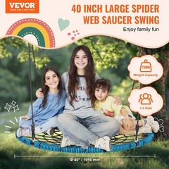 Spider Web Saucer Swing, 40 Inch for Kids Outdoor, 750lbs Weight Capacity