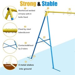 Swing Stand A Frame for 2 Swings,550lbs Metal Saucer Tree Swing Frame Blyw