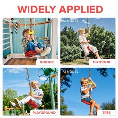 Climbing Rope Tree Swing with Platforms and Swing Seat Outdoor Playground for…