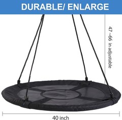 Durable 40-Inch Saucer Swing for Kids – Complete with Straps & Carabiners