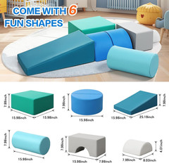 Kids Climbing Toys Foam Blocks: 6PCS PU Leather Foam Climbing Blocks for Toddler