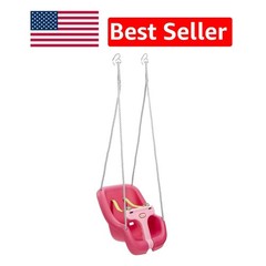 Safe 2-in-1 Snug ‘n Secure Swing in Magenta with Adjustable Straps – 50 lb Limit