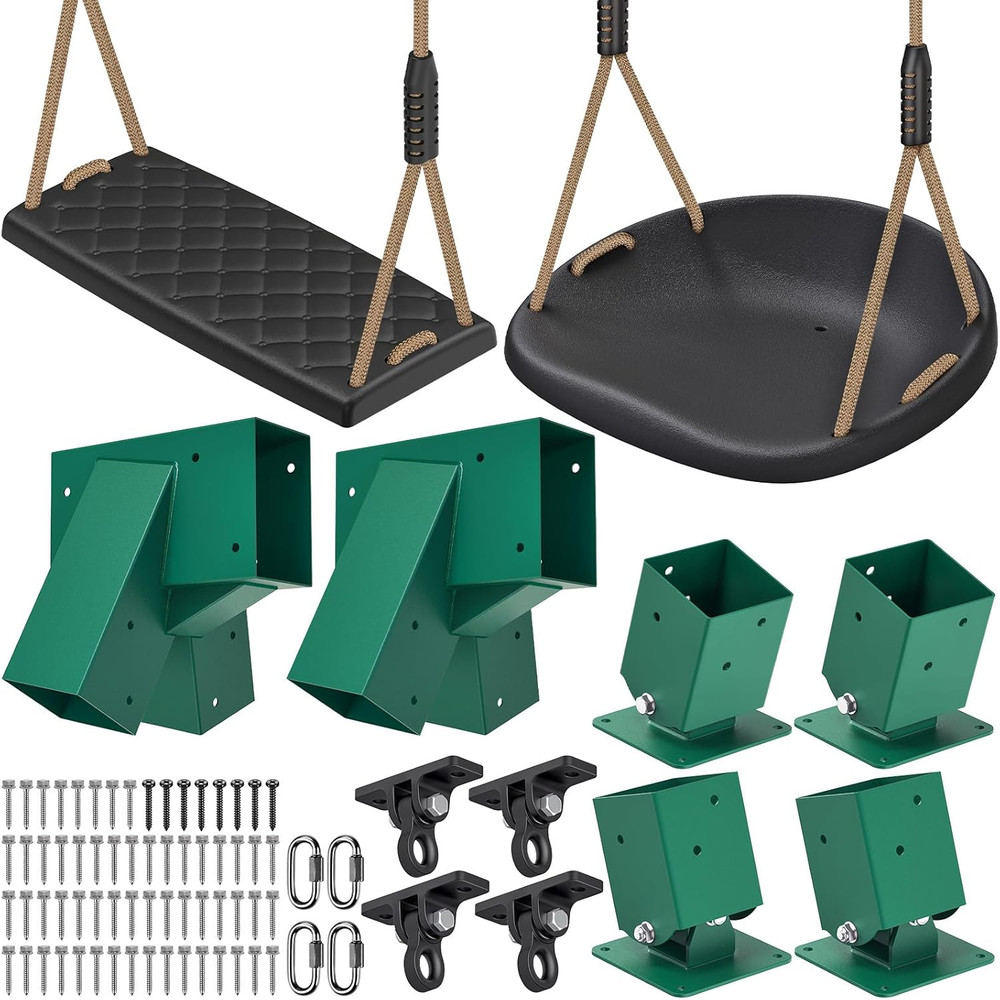 Heavy Duty Swing Set Brackets Including 2 A-Frame Swing Brackets, 4 Swing Leveli