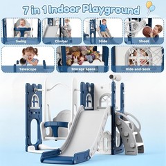 9-in-1 Toddler Slide and Swing Set Kids Indoor Outdoor Playground Playset