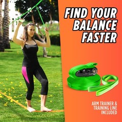 Complete Slackline Kit – 2x 60ft Lines, Training Line, Tree Protectors, Fun Outd
