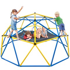 10ft Climbing Dome Jungle Gym Outdoor Monkey Bar w/ Hammock & Swing Easy Setup