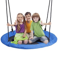 48″ Flying Saucer Tree Swing for Kids Waterproof Large Round Swings Seat w/Ropes