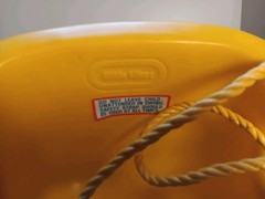 Little Tikes Vintage Toddler Swing Yellow Blue Safety Belt Outdoor RARE HTF EXC
