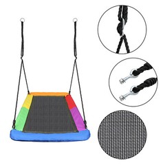 Saucer Tree Swing, Waterproof Giant Outdoor Rectangle Platform Swing for Kids
