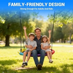 Saucer Tree Swing for Kids Adults Outdoor 40 Inch 900lb Weight Multicolor
