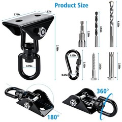 2-piece Heavy-Duty 360 Degree Rotating Swing Installation kit, Swing Hook Fix…