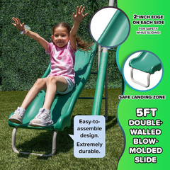 Northridge Metal Swing Set with Slide and Swings for Kids 3-8