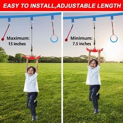360° Twist-Spin Swing Set – Slackline Attachments for Kids, Ninja Warrior Playgr