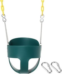 Full Bucket Toddler Swing Seat with Yellow Coated Chains Fully Assembled Baby Sw