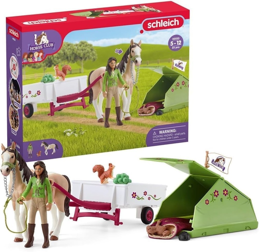 Horse Club – 23 PC Sarah’s Camping Adventure Horse Playset – Includes Rider, Ma