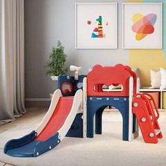 Kids Slide Climber Playset 8-in-1Toddler Large Slide Indoor & Outdoor Slide