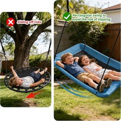 60” Large Rectangle Tree Swing Heavy Duty 800lb Capacity Giant Platform Outdoor