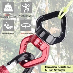 30KN Tree Swing Swivel Spinner Safest Rotational Climbing Rope Devices Hanging