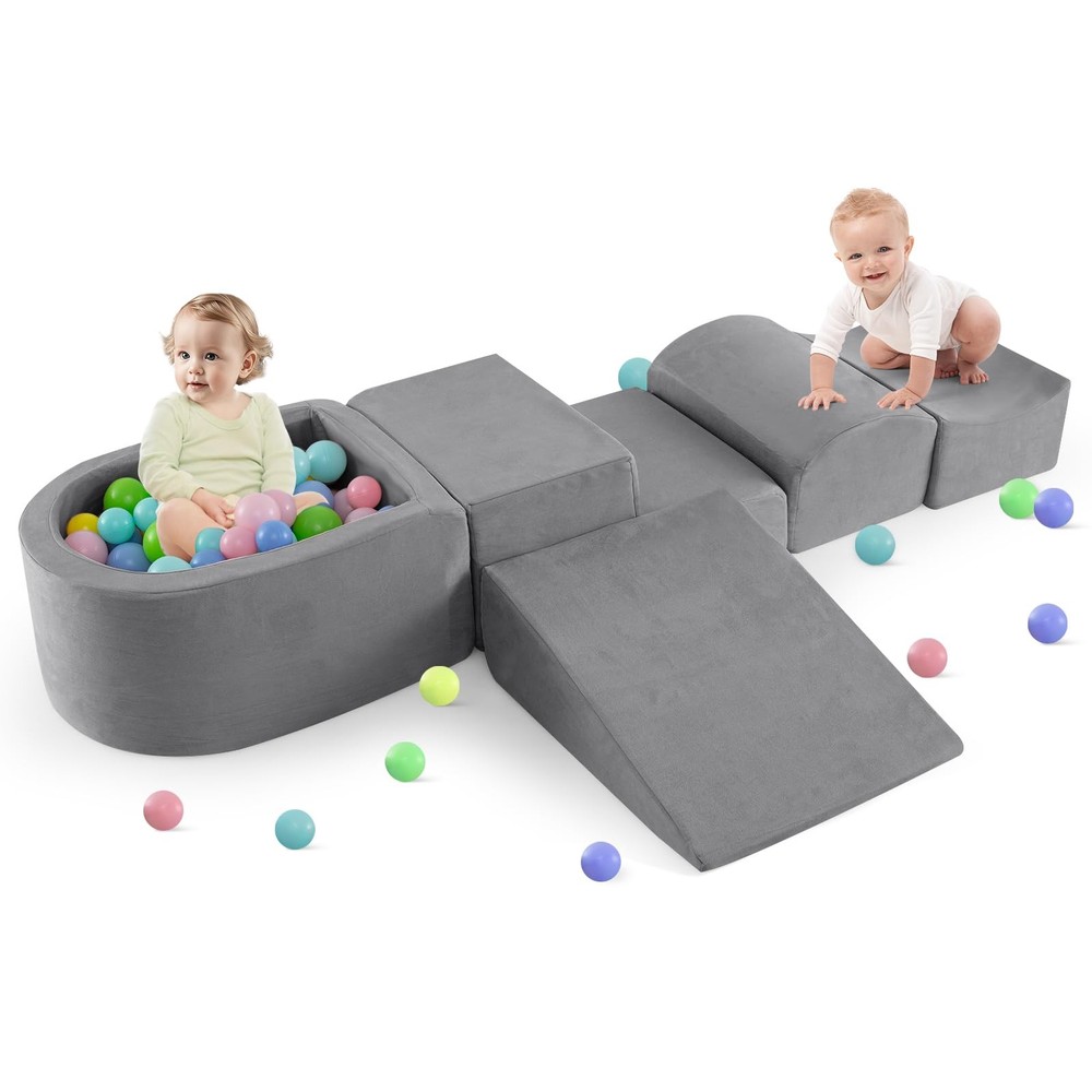 Climbing Toys for Toddlers, Foam Climbing Blocks and Ball Pit for Baby, 5pc K…