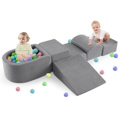 Climbing Toys for Toddlers, Foam Climbing Blocks and Ball Pit for Baby, 5pc K…