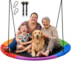 60″ Tree Swing Saucer Swing Set 900D Oxford Hammock Round with 2 Hanging Straps