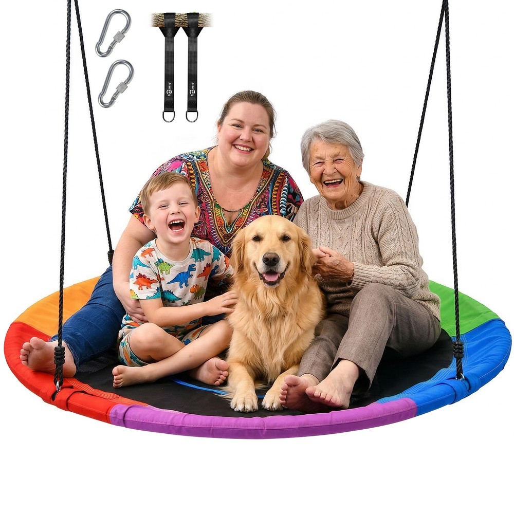 Large 60” Saucer Tree Swing Set 700lb for Kids Adults Indoor Outdoor Easy Setup