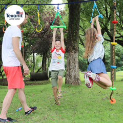 Craft Ninja Warrior Obstacle Course Accessories Kids Outdoor Play – 7Pc Rings, 2