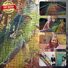 Climbing Cargo Net, 6.5′ X 9.8′ Double Layers Playground Safety Net, Kids Backya