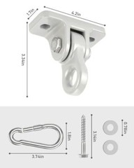 4 Pack Heavy Duty Porch Swing Hangers Kit for Wooden Playground Porch Patio