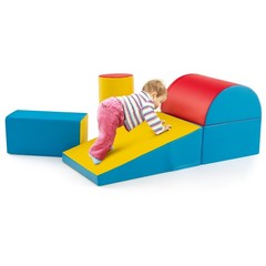 5-Piece Kids Climb Crawl Activity Playset Red Indoor Foam Blocks Soft Play Fun