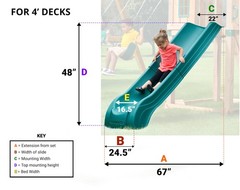 Swing’n’Slide NE 4701 Summit Slide 2Piece Plastic Scoop Slide for 4′ Decks, Blue