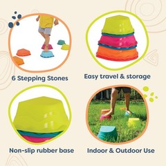 B. toys – Steppers for Kids – 6 Stepping Stones Balance Toy for Indoor & Outdoor