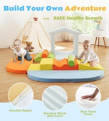 10-Piece Soft Foam Climbing Blocks Set with Ramp & Stairs for Toddlers – Indoor