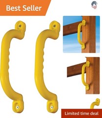 Compatible with Wooden Playsets Safety Handles PairUV-Coated Plastic Yellow