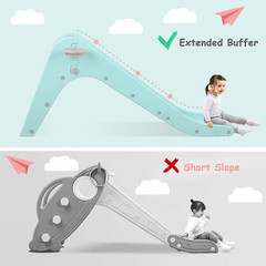 Freestanding Kids Slide, Toddler Slide Climber with Basketball Hoop & Ball, Baby