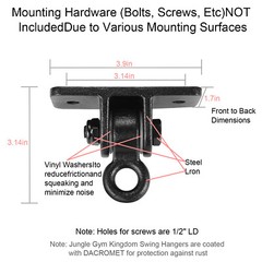 Black Swing Set Brackets, Heavy Duty Swing Hangers for Wooden Sets Playground