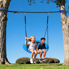 Slackline Swing Sets for Backyard, 40″ Saucer Swing Set between Trees, Outdoor P