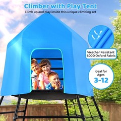 Jungle Gym Dome Climber with Platform & Tent Large Outdoor Monkey Bars for Kids